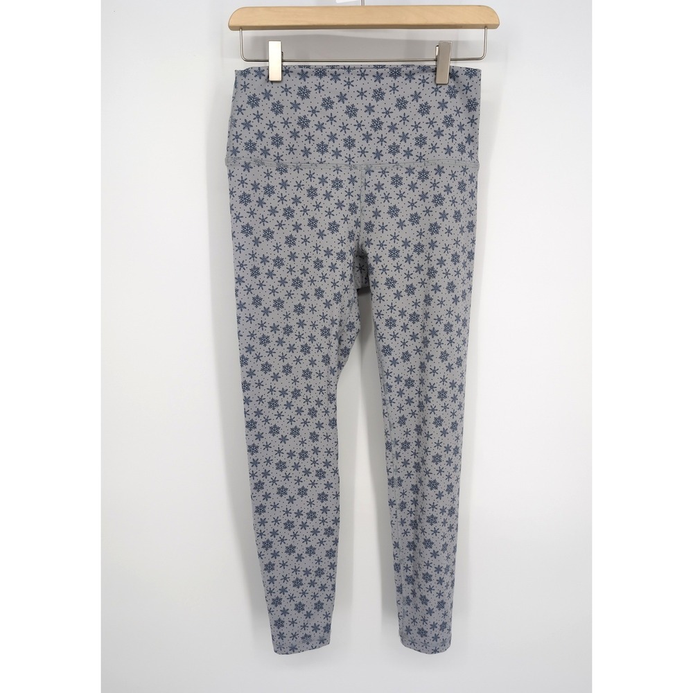 FLEO Leggings Gray Snowflake Print Athletic Womens Large